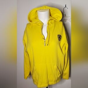 FERRARI - size 1/Small-Vintage 97' Women's yellow Hooded sweatshirt 100% cotton